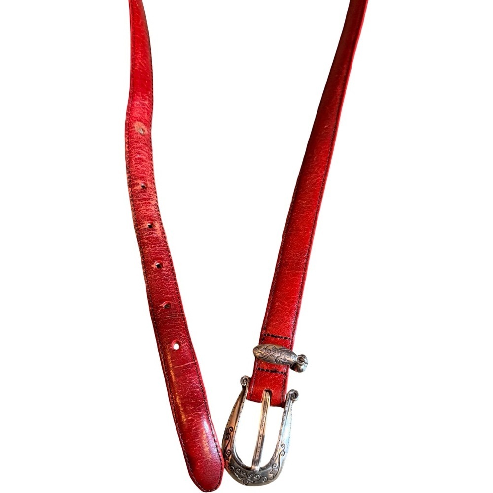 Vintage Brighton Red Leather Belt – Size XL ❤️ - Picture 9 of 14